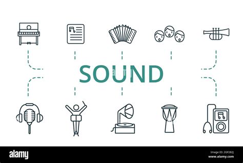 Sound Icon Set Contains Editable Icons Theme Such As Piano Grammophon