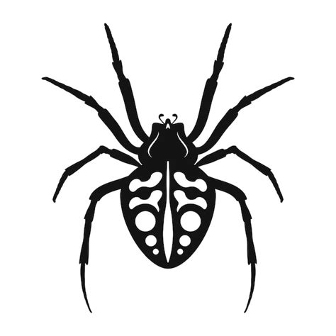 Symbol F R Spinnenvektor Schwarze Silhouette Der Spinne Logo Der