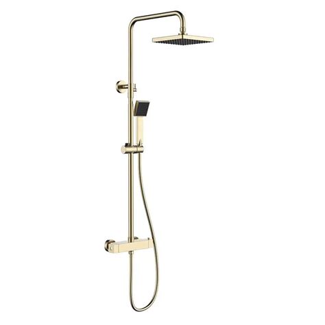 Stainless Steel Modern Square Type Exposed Thermostatic Shower Set