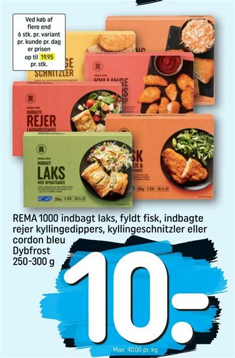 REMA 1000 Indbagt Laks Fyldt Fisk Indbagte Rejer Kyllingedippers