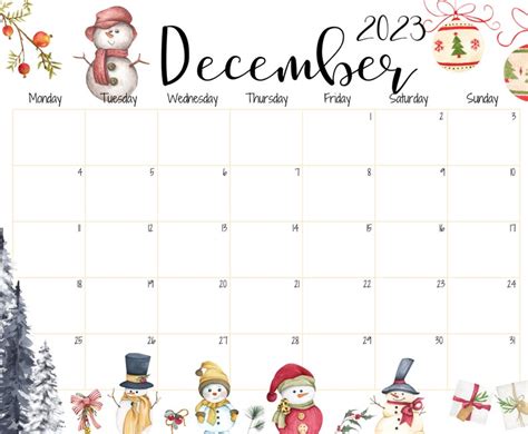 Editierbarer Dezember Kalender Sch Ner Winter Etsy Schweiz