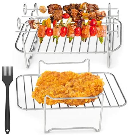 2 Pack Air Fryer Rack For Ninja Dual Zone Af400 Double Basket Air