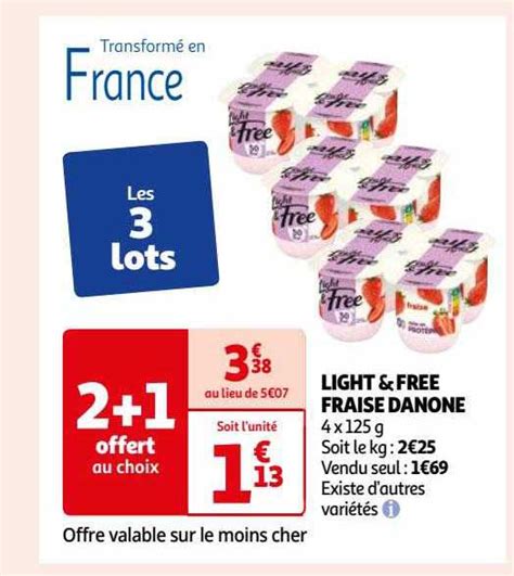 Promo Light Free Fraise Danone Chez Auchan Icatalogue Fr