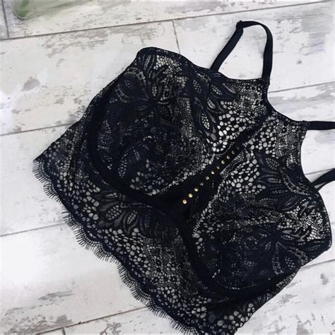 Victoria Secret Black Lace Bra Size 32c Brand New Depop