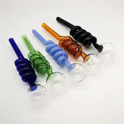 Pyrex Glass Oil Burner Pipes Smoking Pipe Multi Colors Heady Dab Rig For Dry Herb Tobacco Tool