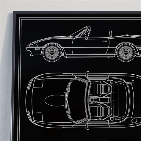 Mazda Miata Na Blueprint Poster Etsy Finland