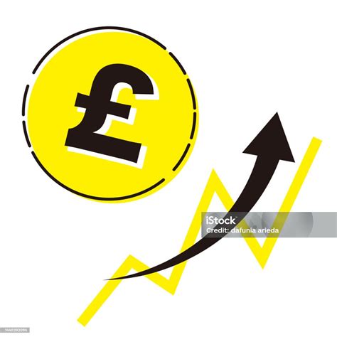 image  pound currency  rising chart stock illustration