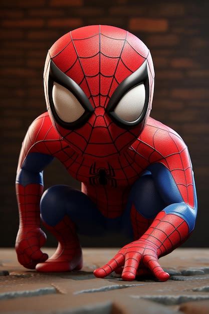 Personagem Do Desenho Animado Homem Aranha 3D Foto Premium