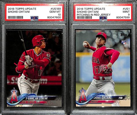 Lot Detail Lot Of 2 Psa Graded 2018 Topps Update Shohei Ohtani