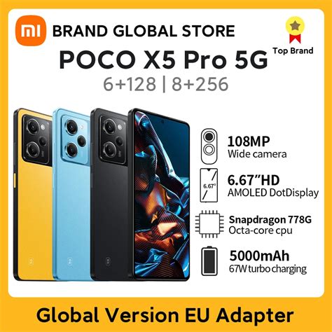 POCO X5 Smartphone Pro 5G Vers O Global Snapdragon 778G Fluxo 120Hz