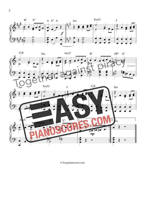 Por Una Cabeza Sheet Music PDF Easypianoscores