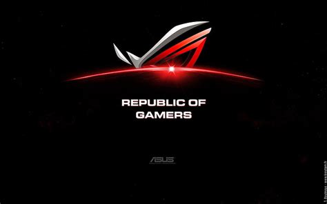 Hd Wallpaper Asus Rog Logo Republic Of Gamers Black Background