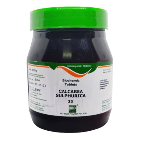 Buy Bio India S Biochemic Tablet Calcarea Sulphurica 3X 450 Gm Online