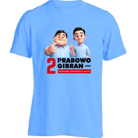 Jual Kaos Prabowo Gibran Baju Prabowo Gibran Indonesia Maju Bahan