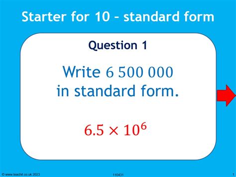 Standard Form Questions Lesson Starter Quiz Teachit