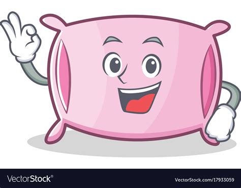 Okay Pillow Character Cartoon Style Royalty Free Vector