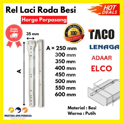 Jual Rel Laci Roda Putih Hitam Huben Lenaga Elco Taco Bukan Double