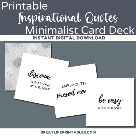 Inspirational Quotes, Printable Card Deck, Motivational Cards, Positive ...