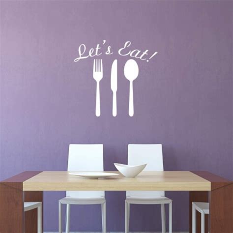 Vwaq Let S Eat Dining Room Wall Decals Kitchen Sayings Vinyl Letters