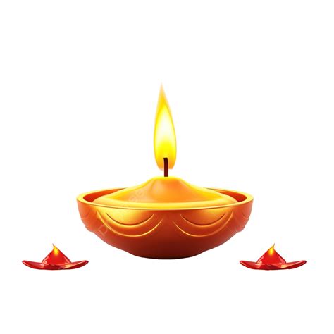 Happy Diwali Wishes Card Design With Realistic Diya Indian Lamp