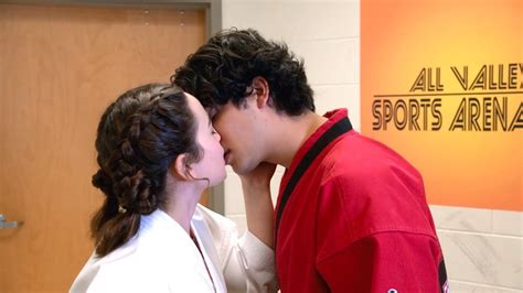 Cobra Kai Season 4 Kiss Scene Miguel and Samantha Xolo Maridueña