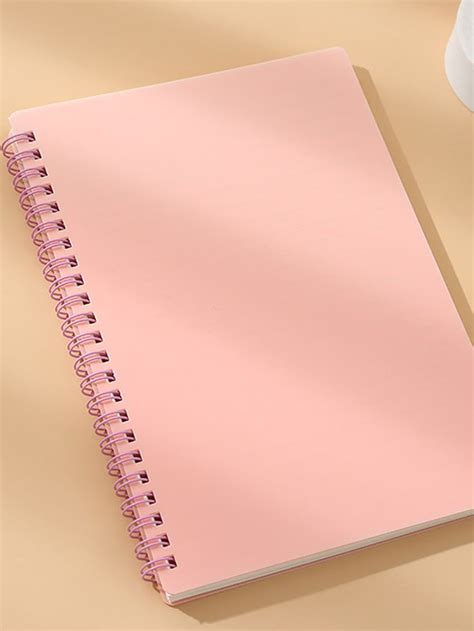 1pc Plain Spiral Notebook In 2024 Cute Spiral Notebooks Pink