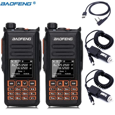 2Pcs 2019 Baofeng DM X Digital walkie talkie GPS repeater function led color screen tier2 Dual ...