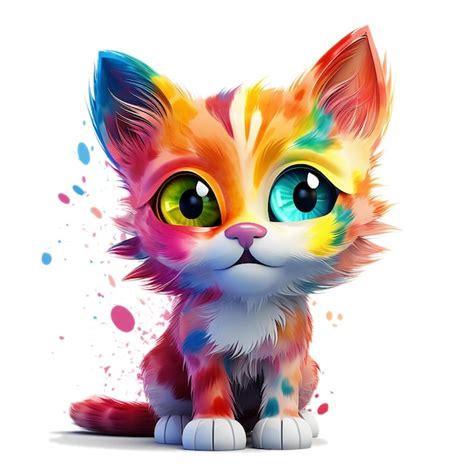 Premium Ai Image Cat Colorful D Animation Illustration