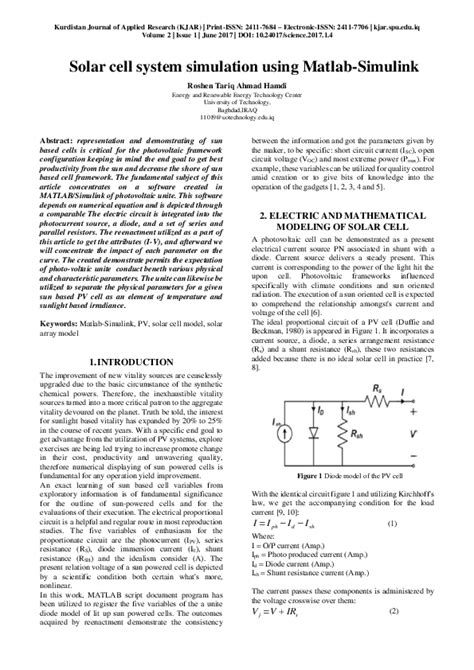 Pdf Solar Cell System Simulation Using Matlab Simulink Roshen Tariq