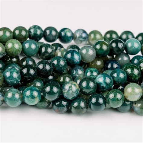 Moss Grass Agate Beads Round Beads Gemstone Beads Stone Beads Mala