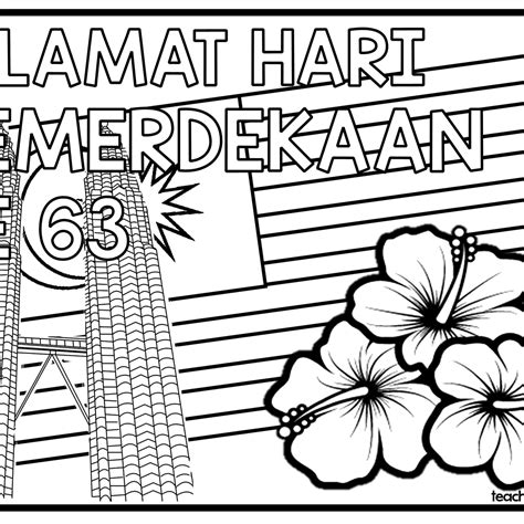 Hari Kemerdekaan Malaysia Sketch Coloring Page