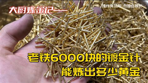 老铁6千块收的镀金针，能出多少黄金？ 炼金大厨来了 炼金大厨来了 哔哩哔哩视频