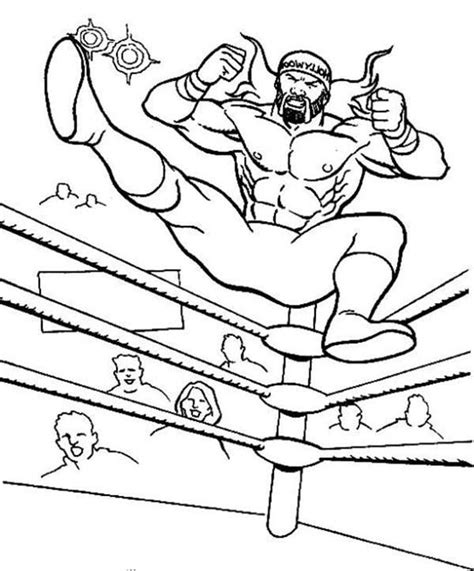 Wrestler Jump From Wrestling Ring Coloring Page Color Luna Super