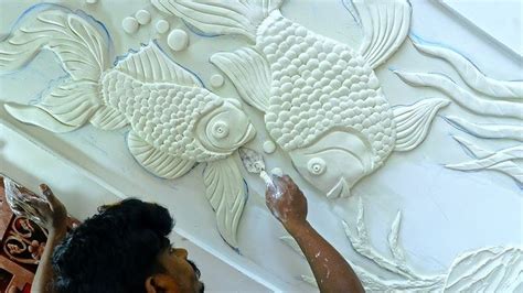 Clay Mural wall art fish | diy 3d clay mural painting | Pinterest wall ...