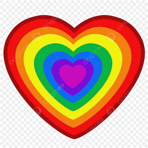 Hearts Rainbow Clipart Transparent Background Retro Rainbow Heart