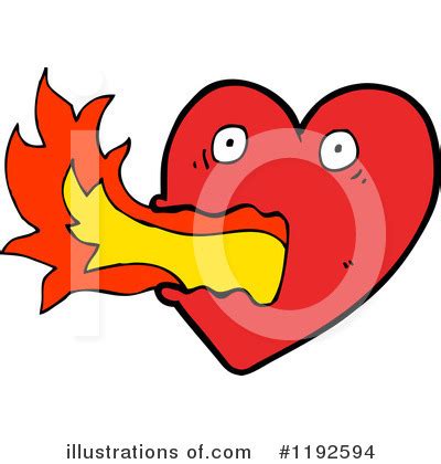 Flaming Heart Clipart #1192571 - Illustration by lineartestpilot