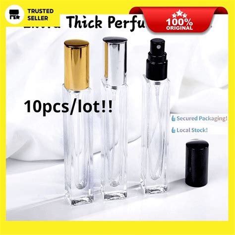 pcslotml ml botol segi empat glass perfume bottle aluminium