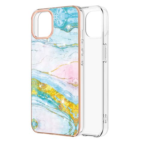 Electroplating Marble Pattern Dual Side IMD TPU Shockproof Case For