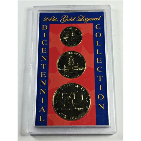 K Gold Layered Us Bicentennial Coin Collection Eisenhower Dollar