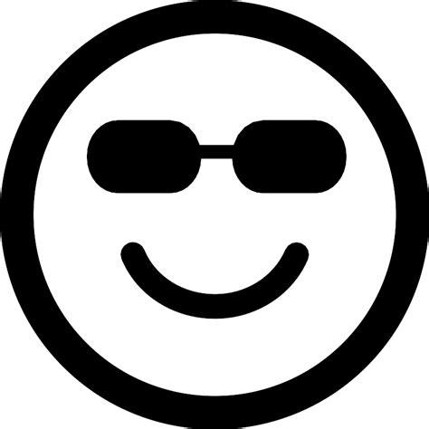 Happy Smiling Emoticon Square Face With Sunglasses Vector Svg Icon