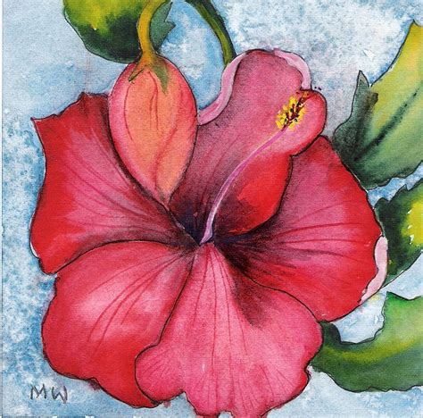 Red Flower Painting by Marsha Woods - Pixels