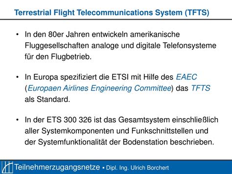 Ppt Terrestrial Flight Telecommunications System Tfts Powerpoint