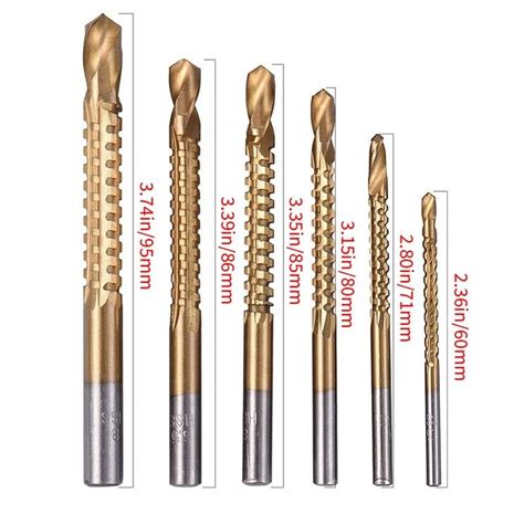 Pcs Titanium Drill Saw Bit Set Hss Serrated Bit Hole Drilling Mm