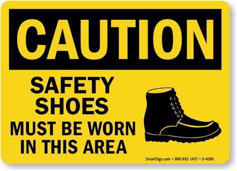 Safety Shoes Must Be Worn Graphic Osha Caution Sign Sku S