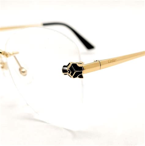 Cartier Ct0418o Eyeglasses Panthere De Cartier Color 001 Gold Size 58 New Ebay