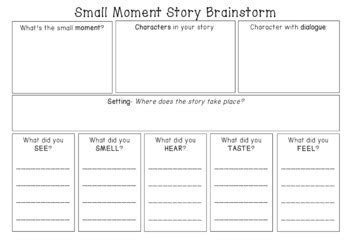 Small Moment Personal Narrative Graphic Organizer By Ms White In Third