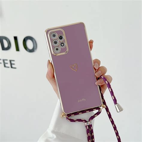 Crossbody Lanyard Strap Plating Phone Case On For Samsung Galaxy S22 S21 S20 S10 Note 10 20 Plus