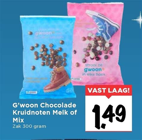 G Woon Chocolade Kruidnoten Melk Of Mix 300g Aanbieding Bij Vomar