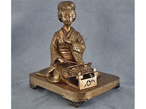 Japaqnese Bronze Statuary Antique 19th Century Japanese Bronze Geisha Sculpture Meiji Period