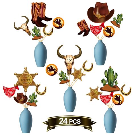 Buy Pcs Western Cowboy Party Decorations Centerpiece Sticks Western